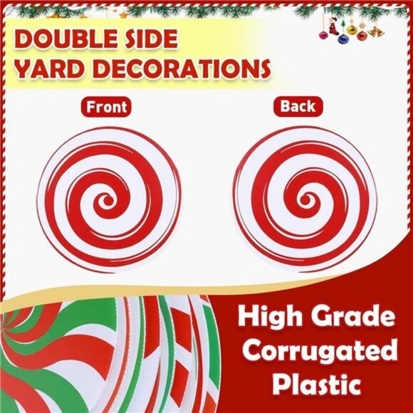 12 Pcs 12 Inch/10 Inch Large Christmas Decor Outdoor Double...